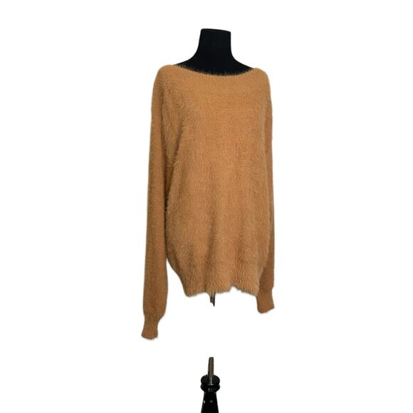 Callahan brown camel long sleeves fuzzy sweater size M - Picture 9 of 9